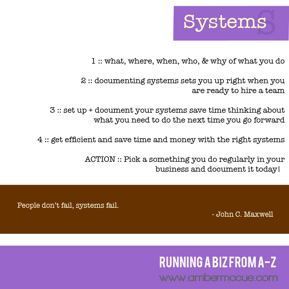 S. Systems – Running Biz from A to Z